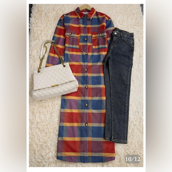 Jackets & Blazers - NWT Long Plaid Shacket